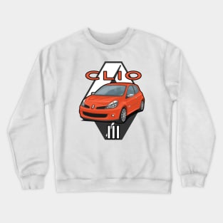 Clio III Car 3 Lutecia hatchback 2005 orange Crewneck Sweatshirt